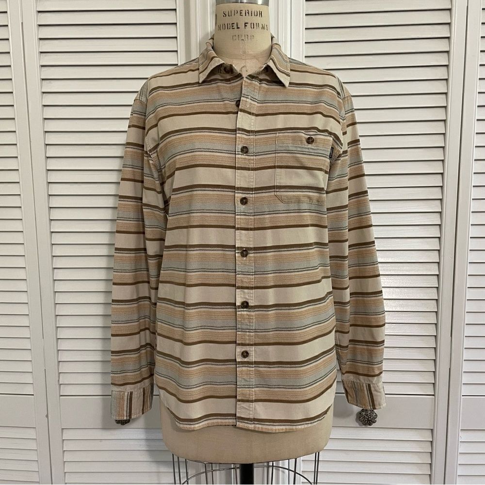 O’NEILL CARUSO TAN STRIPE CORD SHIRT SZ-S